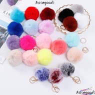 ROSEGOODS Plush Ball Pendant, Hanging Decoration Solid Color Fluffy Ball Keychain, DIY 8cm Imitation