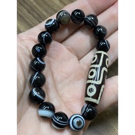 Nine Eyes Dzi Beads Agate Design Bracelet
