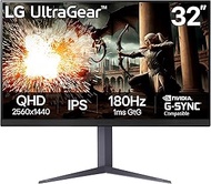 LG 32" Ultragear QHD (2560x1440) Gaming Monitor, 180Hz, 1ms, IPS, DisplayHDR 400, NVIDIA G-SYNC Comp