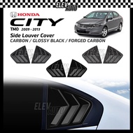 Honda City TMO 2009 - 2013 Rear Side Louver Cover Shark Fin Window Trim Carbon Black Garnish Accesso