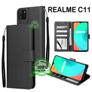 REALME C11 FLIP LEATHER CASE PREMIUM-FLIP WALLET CASE KULIT UNTUK REALME C11 - CASING DOMPET-FLIP COVER LEATHER-SARUNG BUKU HP