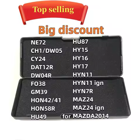 LISHI TOOL NE72 CH1/DWO5 CY24 DAT12R DW04R FO38 GM39 HON42/41 HON58R HU49 HU87 HY15 HY16 HY17 HYN11 