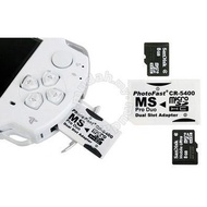 PSP Memory Card Stick Dual 2 Slot Adapter Micro SD MicroSd TF Converter Photofast CR-5400 10MB/s Gam