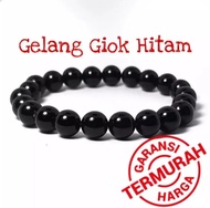 [TERLARIS]Gelang Batu Mulia Black Jade/Gelang Kesehatan Pria Wanita Giok Terapi Korea Terbaru Gelang