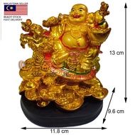 KAWAN Happy Buddha 13cm Maitreya on dragon tortoise statue 8308-1B 笑佛 弥勒菩萨 พระสังกัจจายน์จีน sculptu