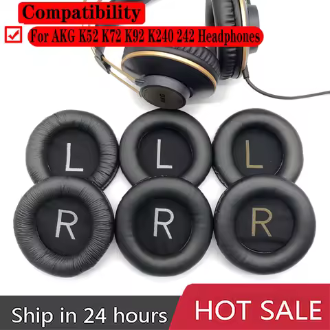 Replacement Foam Ear Pads Cushions for AKG K52 K72 K92 K240 242 Headphones Soft Form Earpad High Qua