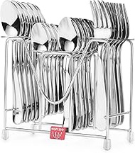 Montavo by FNS Verona Stainless Steel 24 Pcs Cutlery Set with Hanging Stand (6 Dinner Spoons, 6 Dinn