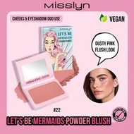 MISSLYN 1pc Let's Be Mermaids Powder Blush,Silky Lightweight Blendable Long-Lasting Face Blush Makeu