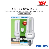 PHILIPS 18W Bulb Energy Saving Essential 3U PLCE Tube E27 Warm White/Day light || Light Bulb - Mentol Lampu