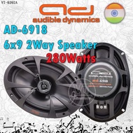 Audible Dynamics AD-6918 6x9 Coaxial 3-Way Car Speaker System 280Watt