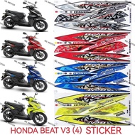 HONDA BEAT V2 BODY COVER STICKER STRIPE COVER SET BEAT (4) BLACK RED BLUE YELLOW