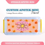 Custom Pharmacy Mini Travel Gift Box Sticker Gift - Orange Flowers