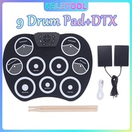 Electronic drum pad electric electronic drum pad rollable silicone drum pad portable foldable electr