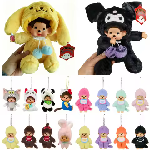 Kawaii Monchichi Pendant Monchhichi Keychains for Bags Cute Monkiki Keyring Plush Monchhichi Toys Ch