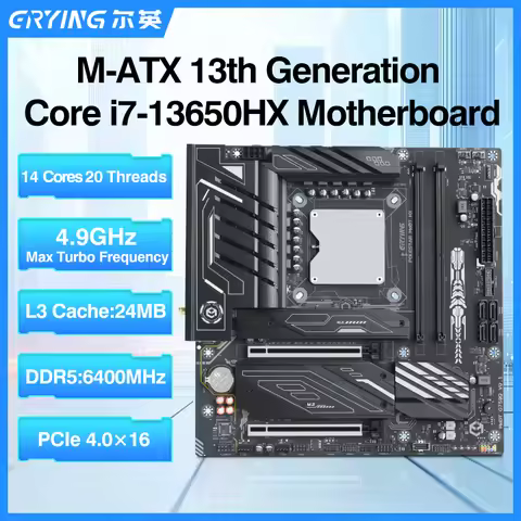 ERYING i7 13650HX CPU Motherboard Combo Set 14C20T Integrated CPU DDR5 RAM NVME M.2 PCIe4.0x16 LGA11