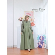 Etuzi kotak-kotak Youna kombinasi by polos Gamis Dress