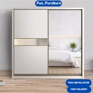 𝗙𝗥𝗘𝗘 𝗜𝗡𝗦𝗧𝗔𝗟𝗟-Neisu Premium Wardrobe 5X8 /6ftx8ft/8ftx8ft/Anti Jump Sliding Door Wardrobe | Melamine 