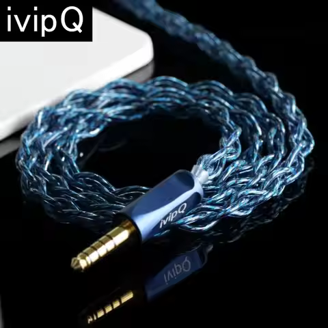 ivipQ-567 HIFI IEM Cable Litz Structure Balanced Audio Cable with IE900 MMCX 0.78-2PIN Dual 3.5mm fo