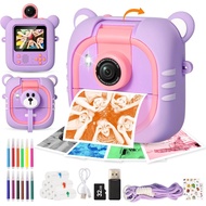 【Direct From Japan】ARNSSIEN Kids Print Camera, Kids Digital Camera, 7 Printing Papers (4 Colors 3 Bl
