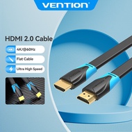 Vention Flat HDMI Cable 4K 60HZ HDMI 2.0 Cable 18Gbps Gold High Speed Video HD Cord for HDTV Bluray 