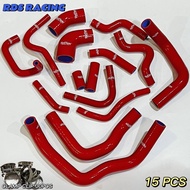 RedSuns L5 / L6 / L9 EFRL 3 Piston DOHC 12V silicon (13 pc) kancil turbo bypass hose + radiator hose (2pc)with clip RED