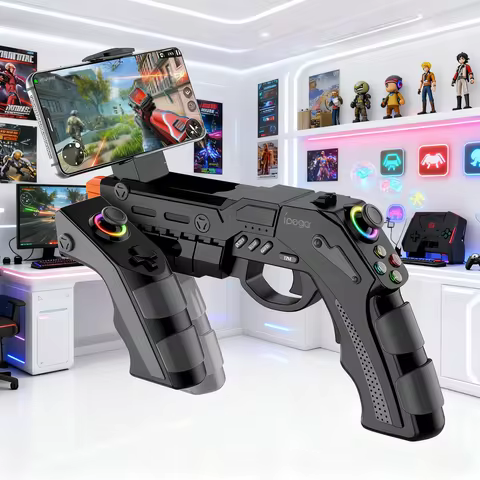 IPEGA Wireless Game Gun PG-9257 for PS4/PS3/Android/iOS/Switch/PC with Gyro,Vibration,Rapid Fire&RGB