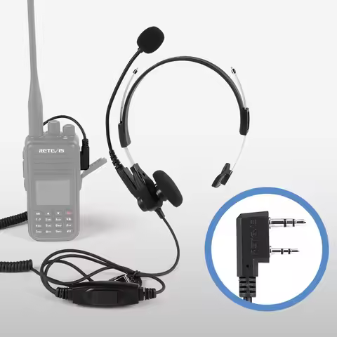 Retevis EHK013 EHK003 Walkie Talkie Headset K2 Pin PTT Adjustable Rotatable Radio Microphone for Ret