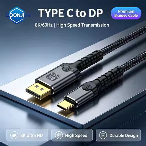 DOONJIEY USB-C to DisplayPort 1.4 Cable 8K@60Hz 4K@144Hz Bi-directional DP to Type C for Thunderbolt