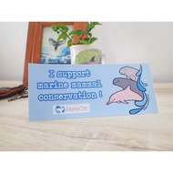 MareCet "I Support Marine Mammal Conservation" Dolphin Porpoise Dugong Waterproof Sticker