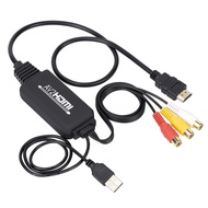 RCA to HDMI Converter, RCA to HDMI Cable, AV 3RCA CVBS Composite Audio Video to 1080P HDMI Adapter S