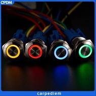 <Carpediem01>Efficient 19mm Self Locking Stainless Steel LED Push Button Switch 12V DC On Off