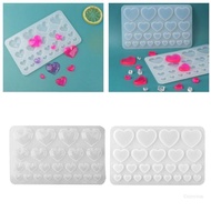 Crazy 2Pcs Silicone Resin Love Curtain Molds Diamonds Heart Keychain Mold DIY Pendant