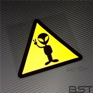 New Style [upton] Victory Alien Sticker Flower Zone 51 Sign Triangle Warning Sign Reflective Car Sti