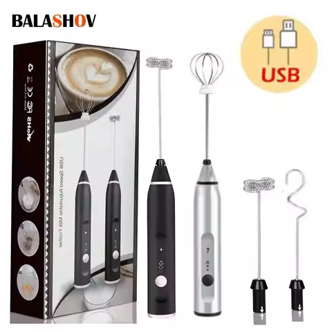 Portable Electric Milk Frothers Handheld Blender USB Mini Coffee Maker Whisk Mixer Cappuccino Cream 