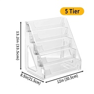 5 Tier Acrylic Card Display Stand Clear Graded Shelf for Collectible Trading Cards Photos Postcards 