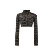 1JINN STUDIO | แจ็คเก็ตสั้นลายพรางล้างสี состарิ