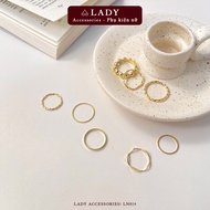 [ SET OF 8 RINGS ] Set of 8 Lady Accessories women's rings, basic Korean style design - LN014