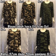 Camouflage blouse Lycra / baju borong murah