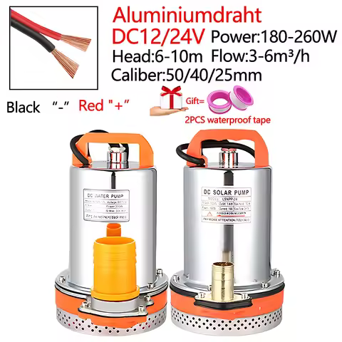 Solar Outdoor Miniature DC12/24V Electric DC Portable3-6m³/h Submersible Pump Aquarium Irrigation Ho