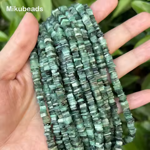 Wholesale Natural 1.2-2.5*4.5-6mm A+ Emerald Irregular Smooth Loose Beads For Making Jewelry DIY Nec