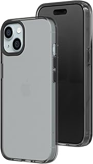 RhinoShield JellyTint Transparent Protective Case Compatible with [iPhone 15 Plus] | Exceeds Military Drop Standards, Scratch Resistant, Shockproof, Trendy Colors - Ash Black