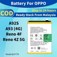 Battery Bateri Compatible For Oppo A92S A93 4G Batery Reno 4Z 5G Reno 4F BLP779