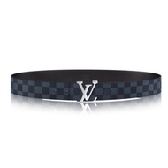New Men's Belt LV Double sided Classic Checkerboard Silver Buckle Belt M0087T