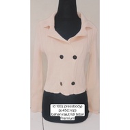 Preloved CARDI BLAZER CREAM | CARDI BLAZER CROP |Thick cream stick cardigan