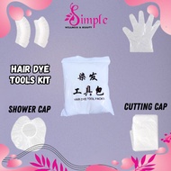 4in1 Disposable Hair Dye Tools Kit Hair Color Dying Rebonding Colour Ear Cap Cutting Cape Glove Ear 