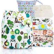 Kolo Reusable Nappies - Washable Cloth Nappy Set: 6 Pocket Nappies with 6 Bamboo Inserts + 1 Nappy B