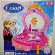 Mainan Dandan Koper Lipat Dresser Table Toys Meja Rias Make Up Frozen