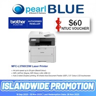 [$60 Ntuc voucher redemption from Brother]Brother MFC-L3760CDW Laser Printer All-In-One Wireless Col