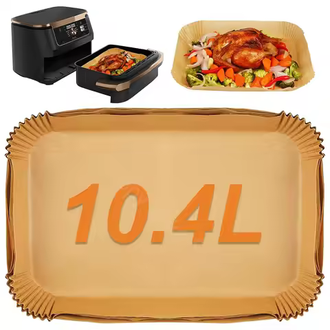 10.4L Air Fryer Liners for Ninja Flexi AF500 Duronic AF34 Drawer Rectangle Disposable Air Fryer Pape