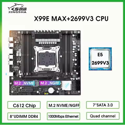 X99 MAX c612 Motherboard Set kit with xeon E5 2699 V3 CPU Support DDR4 RAM Quad Channel motherboard 